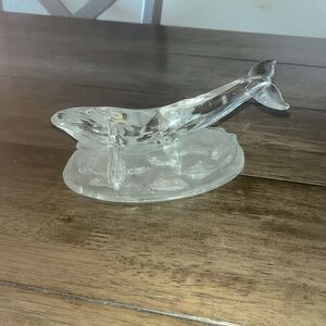 Cristal D'Arques Whale And Calf Lead Crystal Figurine